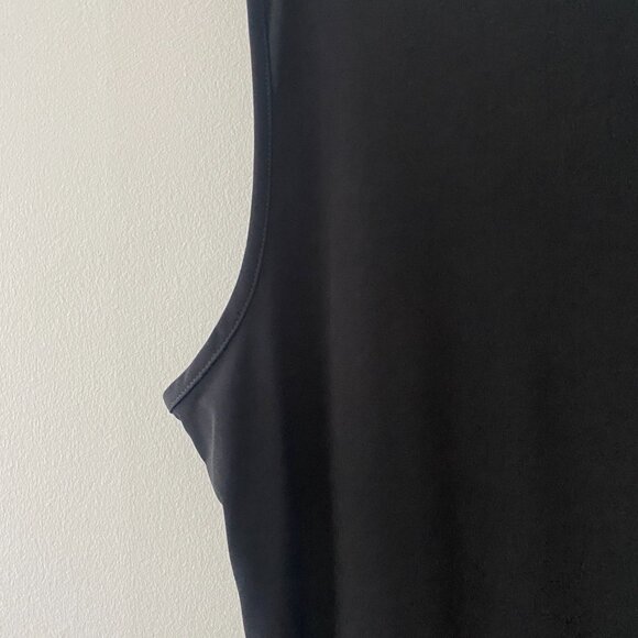 Brian Bailey Black Two Piece Sleeveless V-Neck Top With Mesh Long Sleeve Overlay - Picture 12 of 14